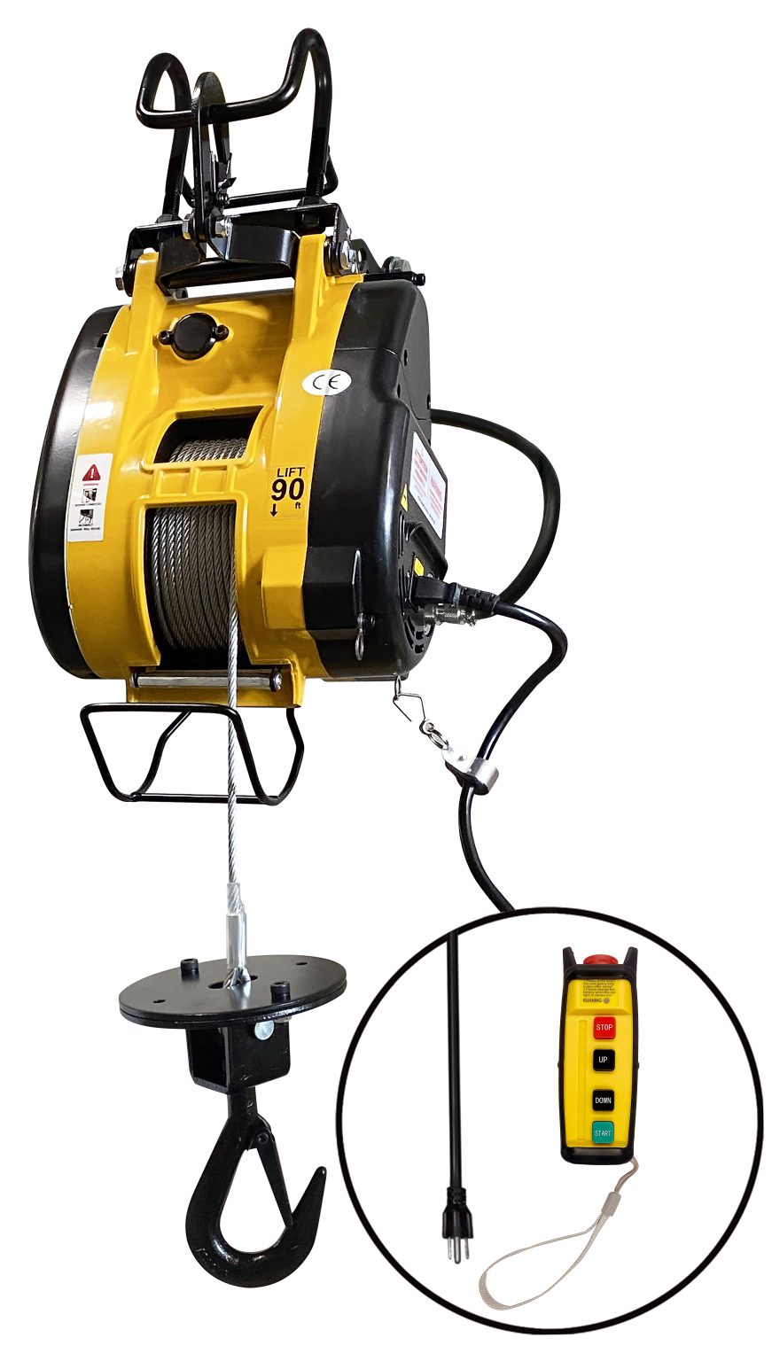 500 lb Electric Builder's Hoist with 90 ft of lift & wireless adapter ...
